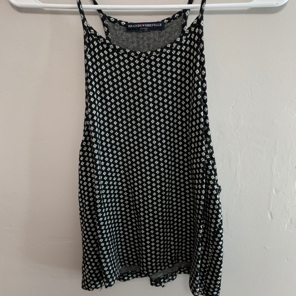 Brandy Melville Printed High Neck Crop Top